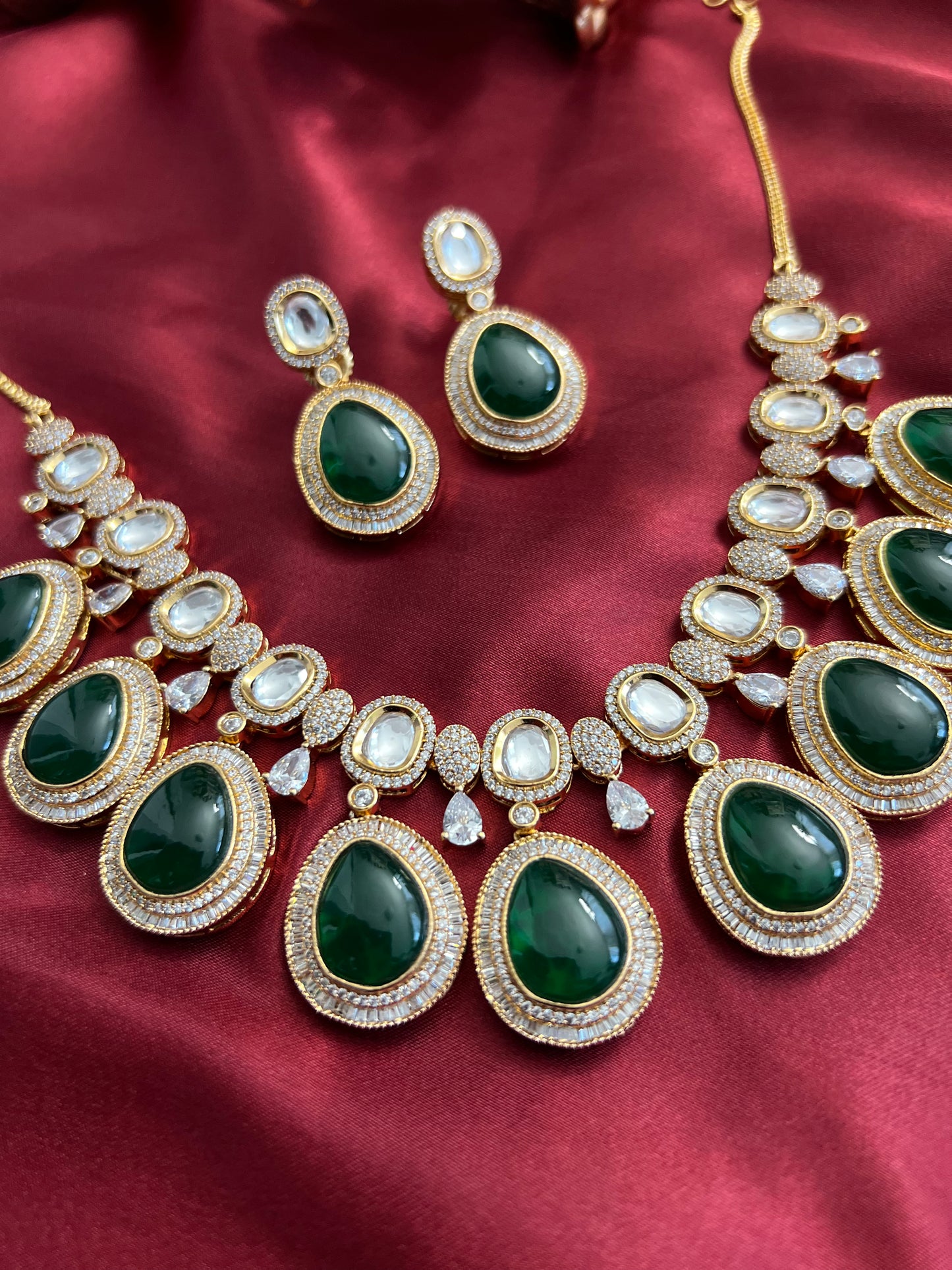 Barkha Uncut Kundan & American Diamond Necklace Set