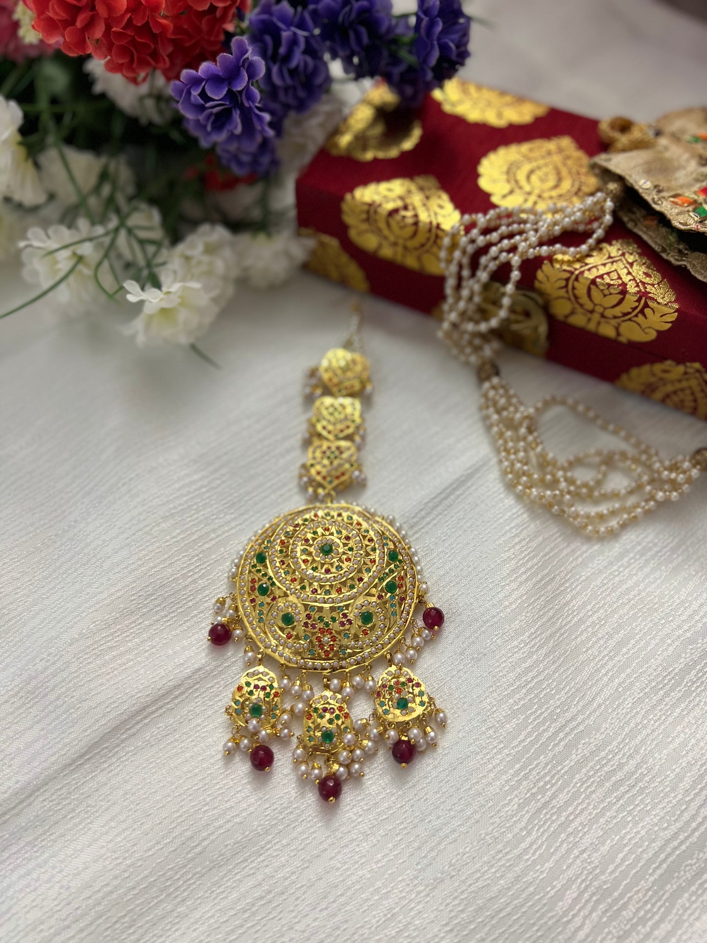 Oversized Real Jadau Tikka