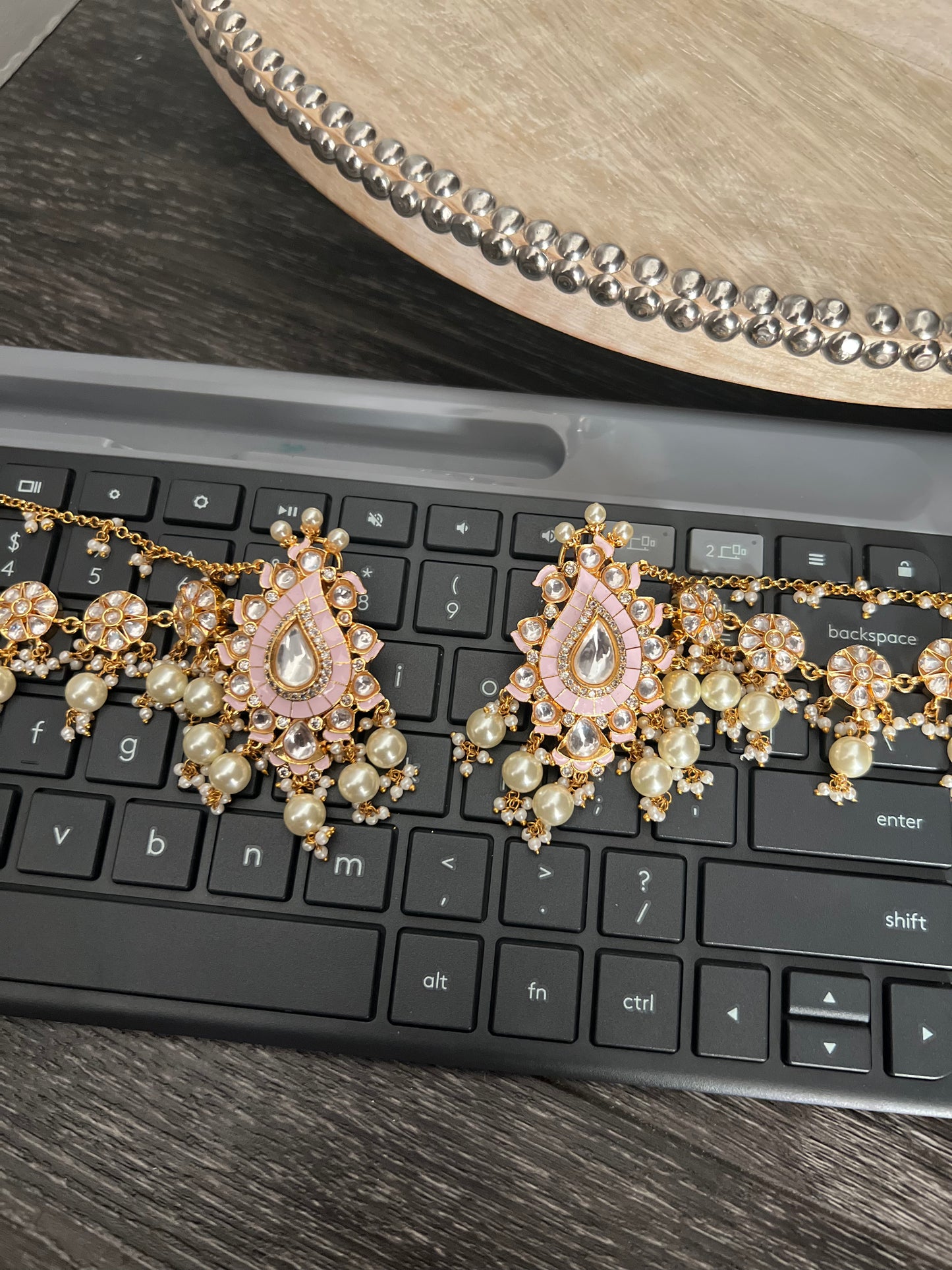 Uncut kundan Earrings bahubali style