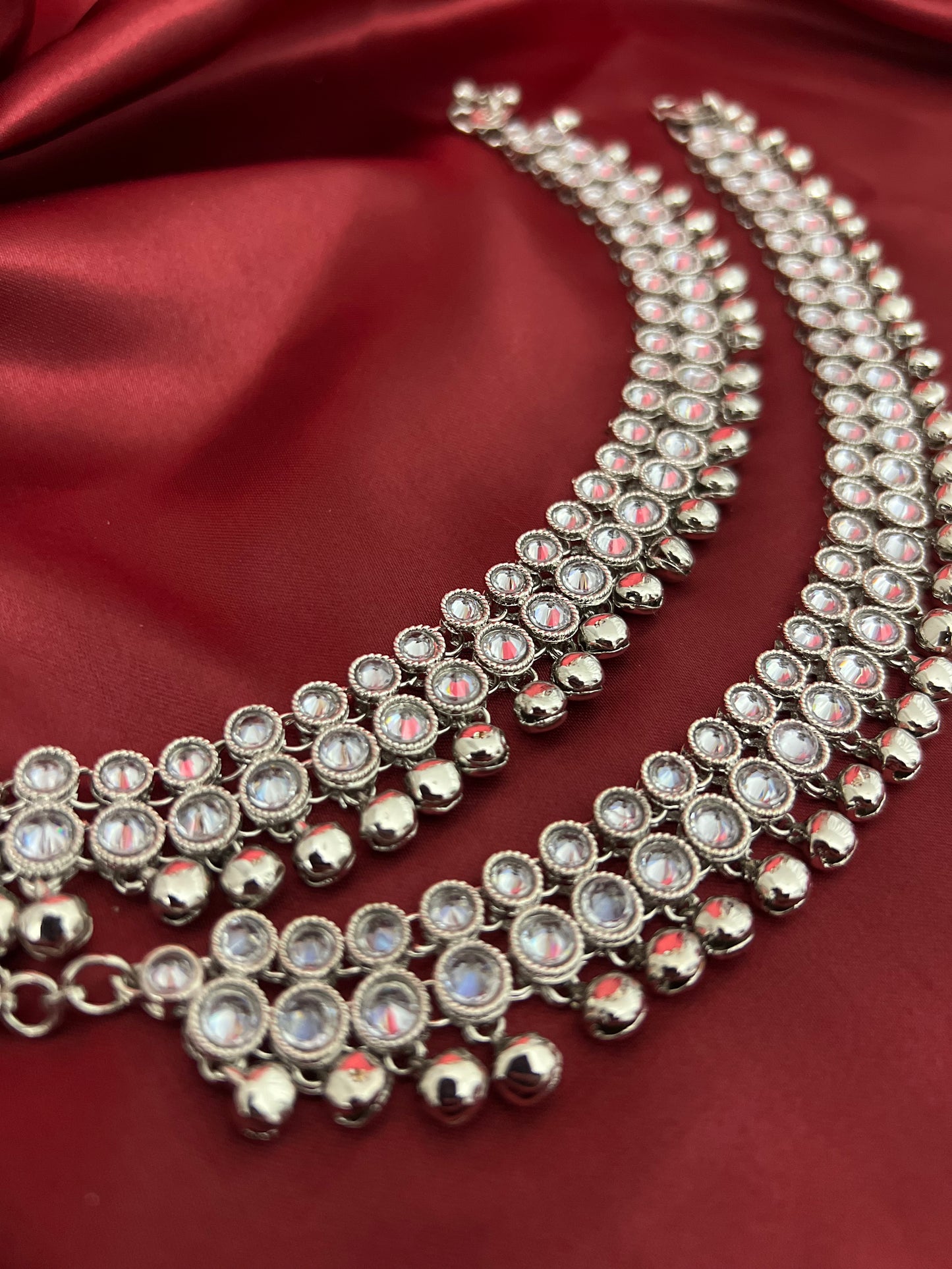 Zeenia Polki Anklets with bells