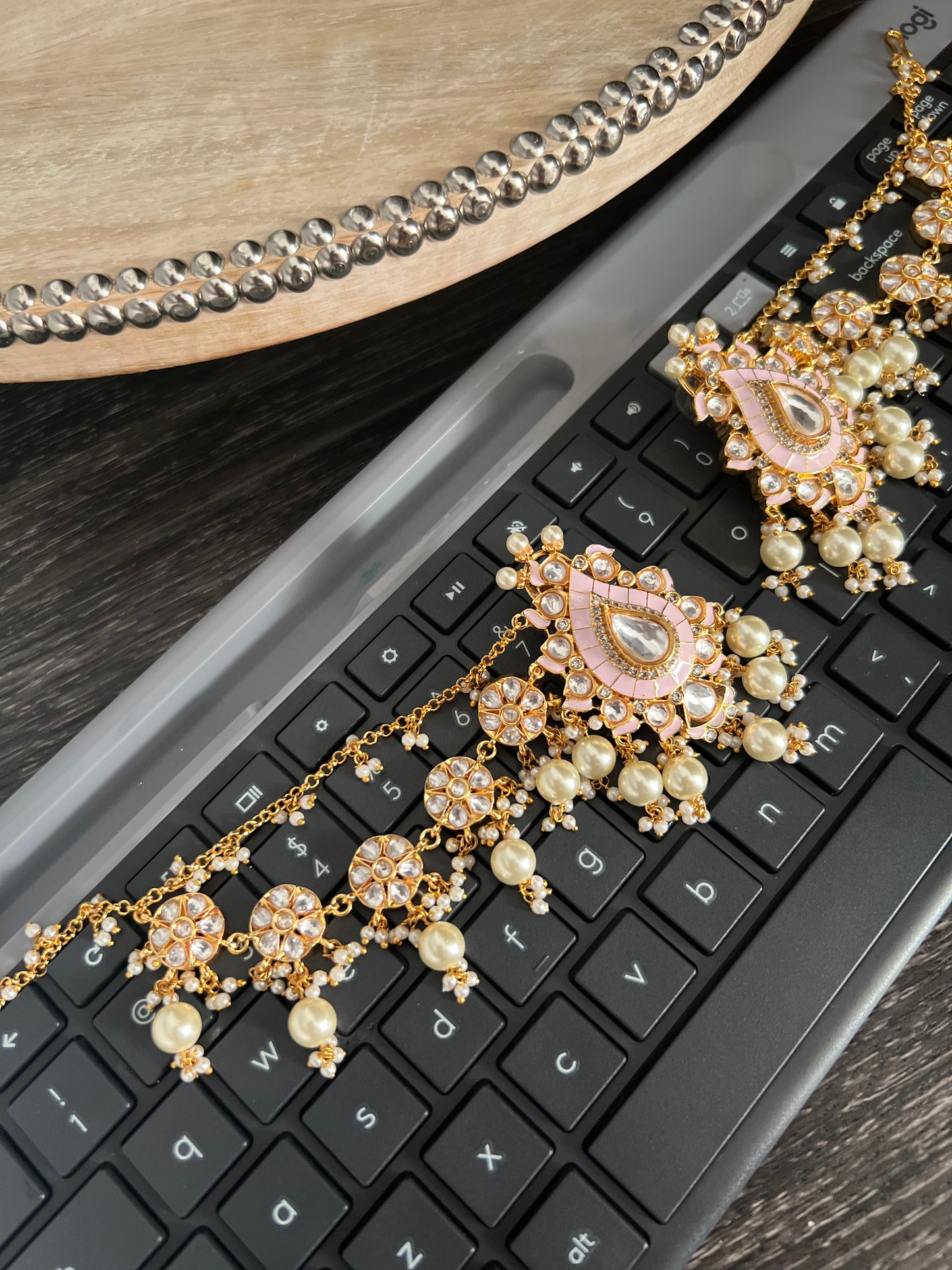 Uncut kundan Earrings bahubali style