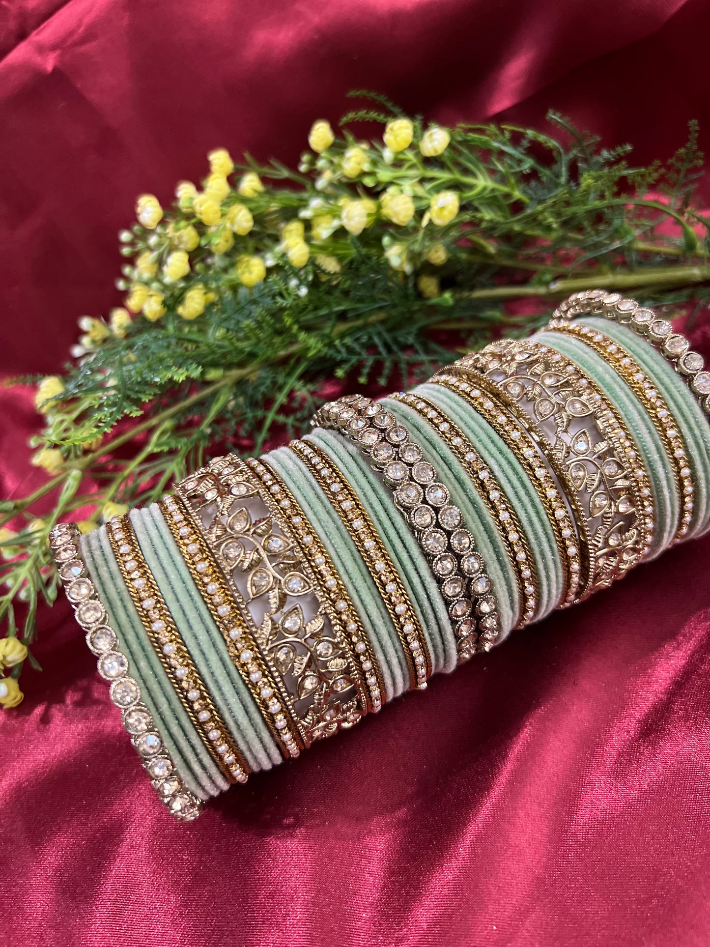 Kaya Polki Bangle set